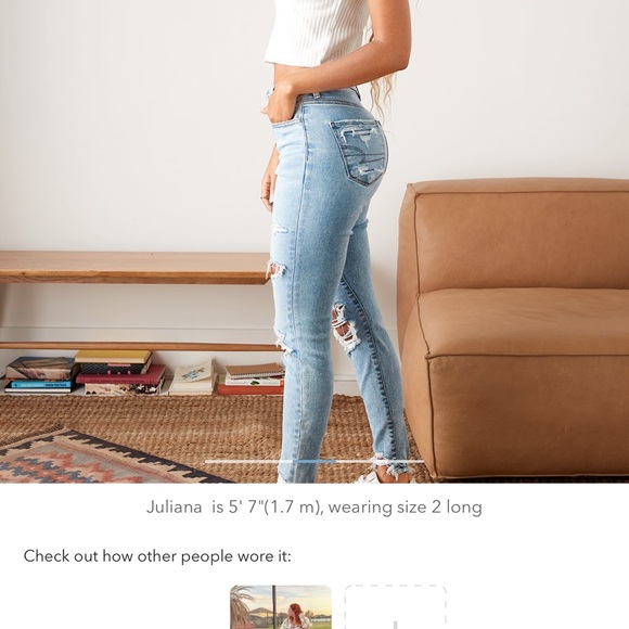 American Eagle Next level Ripped Curvy Stretch Jeggings - Picture 3 of 4